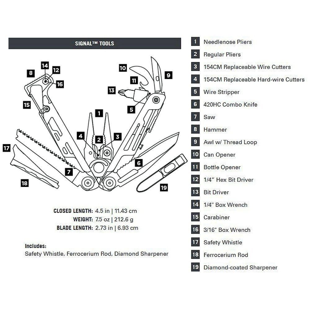 Leatherman Signal Outdoor Adventure Tool with 19 Functions