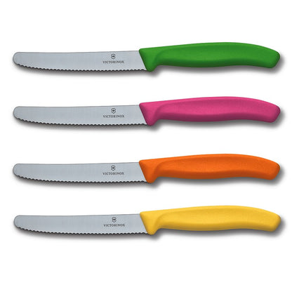 Swiss Classic Colorful 6-Piece 4.5 Serrated Utility Knife Set by Victorinox  at Swiss Knife Shop